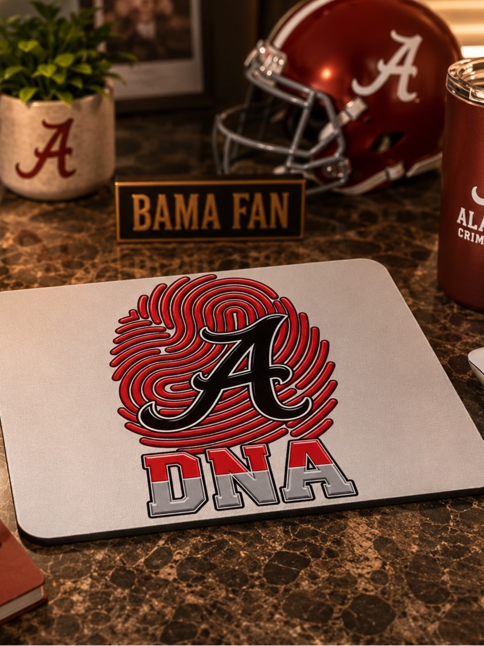 Alabama Crimson DNA Red Desk Mouse Pad by